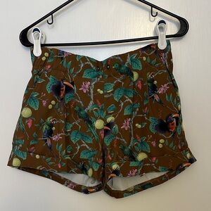 Kavu Brown Tropical Print Women's Athletic Shorts